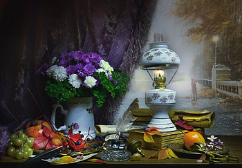 purple, lady, model, abstract, graphy, vase, flowers HD wallpaper