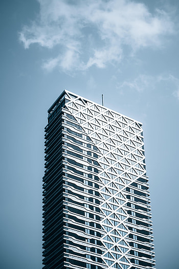 Sky, Architecture, Skyscraper, Miscellanea, Miscellaneous, Design, Facade HD phone wallpaper