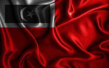 Besut District flag, , silk wavy flags, brazilian states, Day of Besut District, fabric flags, Flag of Besut District, 3D art, Besut District, Asia, States of Malaysia, Besut District 3D flag, Malaysia HD wallpaper