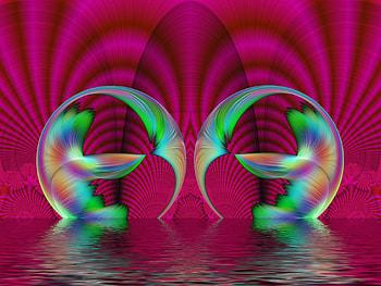 Entrance To Sin City, digital, fractal, reflection, art HD wallpaper