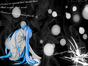 Aching Heart, awesome, tears, uniform, artistic, nice, hatsune, white, hatsune miku, art, girl, singer, aqua, anime, pretty, virtual, hair, black, song, cute, vocaloid, beauty, miku, music, abstract, vocaloids, thighhighs, program, skirt, beautiful, diva, sad, love, cool, idol, heart, bubbles HD wallpaper