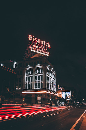 Cities, Usa, Building, Night City, City Lights, Inscription, United States, Ohio, Columbus HD phone wallpaper