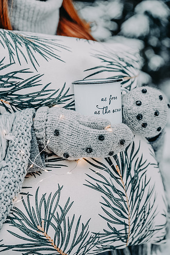 Words, Cup, Inscription, Garland, Mug, Mittens HD phone wallpaper