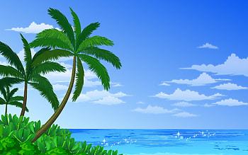 Landscape, Water, Sky, Sea, Palms HD wallpaper