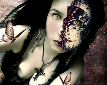 Butterfly Girl, butterflies, girl, cg, fantasy HD wallpaper