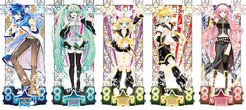 vocaloid team, colorful, luka, wide, len, rin, cute, characters, kaito, beautiful, vocaloid, miku, kamui, all stars, pretty, cool, miki HD wallpaper