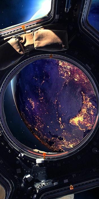 Night Earth view, ISS HD phone wallpaper