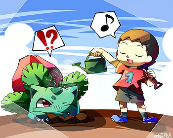 Time To Water My Plants!, Villager, Nintendo, Super Smash Bros 4, Super Smash Bros, Music Note, Ivysaur, Cute HD wallpaper
