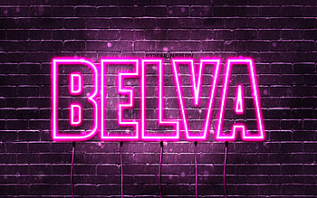 Belva, , with names, female names, Belva name, purple neon lights, Belva Birtay, Happy Birtay Belva, popular italian female names, with Belva name HD wallpaper