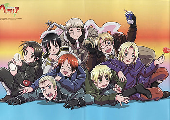 Hetalia Axis Powers, english, russia, japan, italy, france, china, axis powers, potencias del eje, alies forces, fuerzas aliadas, germany, america HD wallpaper