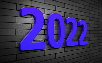 2022 dark blue 3D digits, 2022 business concepts, gray brickwall, 2022 new year, Happy New Year 2022, creative, 2022 year, 2022 on gray background, 2022 concepts, 2022 year digits HD wallpaper