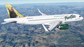 Frontier Airlines, Airbus A320neo, MSFS repaint, Flight simulation hobbyists HD wallpaper