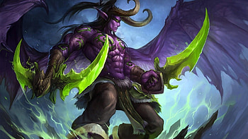 World of Warcraft, Illidan Stormrage, Artistic masterpiece, War-torn Azeroth HD wallpaper