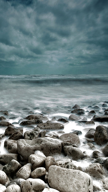 Rough Sea Rocks Waves Lockscreen Android ... HD phone wallpaper