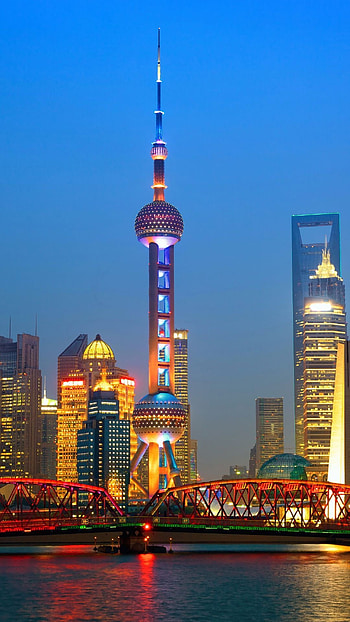 Shanghai Skyline, , City aesthetics, Modern metropolis HD phone wallpaper