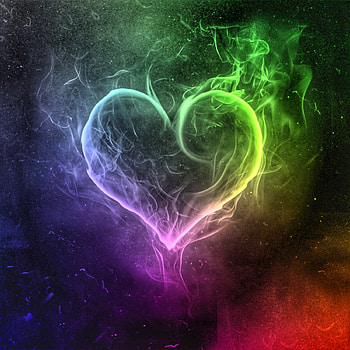 Rainbow Heart, Art, Colors, Feelings, , Universe, Samsung, RGB, Green HD phone wallpaper