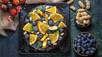 Cake, dessert, blueberries, food HD wallpaper
