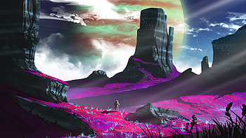 Purple Life Of Astronaut, astronaut, artist, artwork, digital-art, artstation HD wallpaper