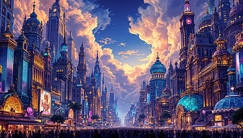 Maximalist Cityscape: A Stunning Ultra, maximalist, steampunk, cityscape, architecture HD wallpaper