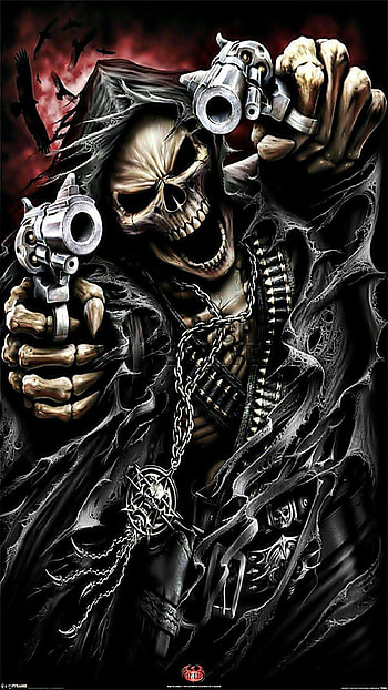 Skull Gun Gangster Cool, Cool Mafia HD phone wallpaper