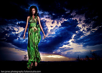 UNDER BLUE SKY.., blue, sky, dress, morning HD wallpaper