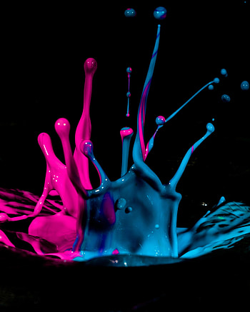 Drops, Macro, Spray, Splash, Paint HD phone wallpaper