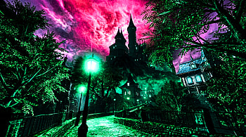 ps2core Eerie Haunted Castle Dreamcore style HD wallpaper