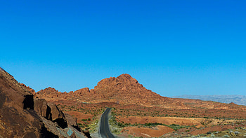 Valley of Fire Highway, desert, mountain, Nevada, man made, highway HD wallpaper