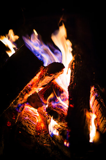 Fire, Bonfire, Dark, Flame, Firewood, Ash HD phone wallpaper