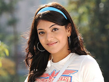 Kajal looking cute, cute, telugu, laugh, kajal HD wallpaper