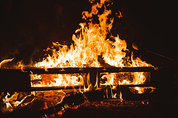 Fire, Bonfire, Coals, Dark, Firewood HD wallpaper