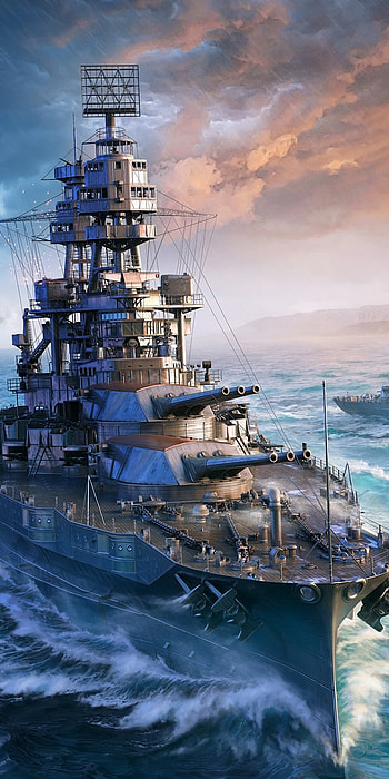 Battleship Dawn — World of Warships, warship, video game HD phone wallpaper