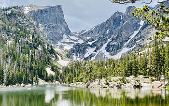 Dream Lake, Colorado, clouds, landscape, sky, mountains, reflections, usa HD wallpaper