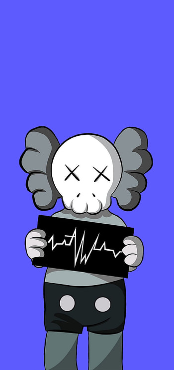 kaws, azul, arte HD phone wallpaper