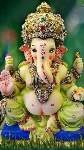 Ganesh , Grass Background, ganpati HD phone wallpaper