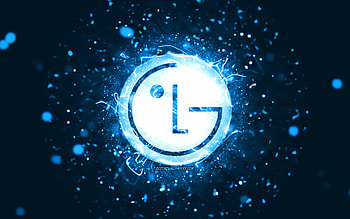 LG blue logo, , blue neon lights, creative, blue abstract background, LG logo, brands, LG HD wallpaper