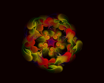fruits salad, black, yelow, abstract, fractals, colors, lighy, fruits HD wallpaper