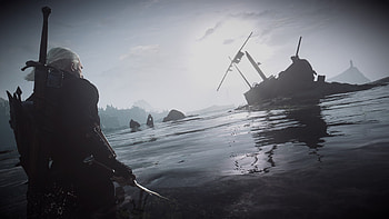 The Witcher 3: Wild Hunt — Quad : Geralt at Shipwreck, video game, The Witcher 3: Wild Hunt HD wallpaper