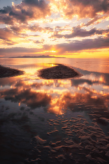 Nature, Sunset, Sea, Horizon, Coast HD phone wallpaper
