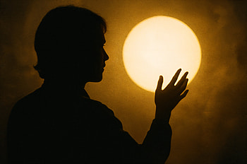 Holding the Sun — Silhouette, Hand HD wallpaper