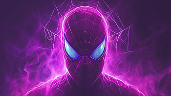 Spider-Man Neon Glow, spider man, superhero, Digital Art, neon HD wallpaper