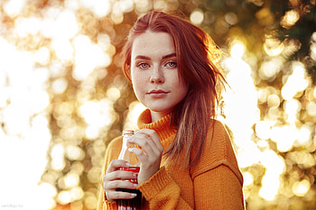 Girl Coca Cola Smiling Gray Eyes , girls, model HD wallpaper