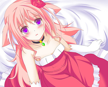 Cute Princess, dog, dog days, ruler, girl, singer, long hair, dress, milhiore f biscotti, anime, ears, shy HD wallpaper