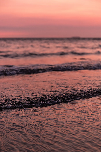 Nature, Water, Sea, Twilight, Waves, Dusk HD phone wallpaper