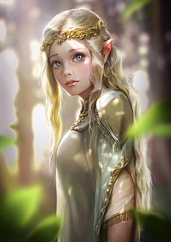 Elven royalty, Fantasy crown, Anime art, Ethereal beauty HD phone wallpaper