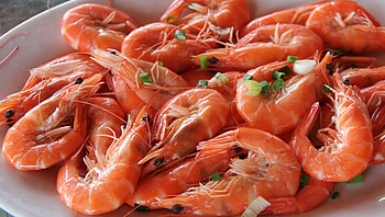 Food, Greens, Shrimp, Boiled HD wallpaper