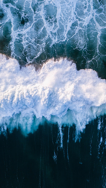 Nature, Water, Sea, Waves, View From Above, Spray HD phone wallpaper