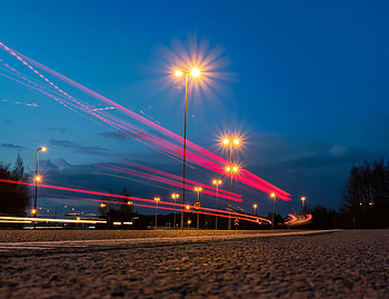 Cities, Road, Turn, Night City, Glow HD wallpaper