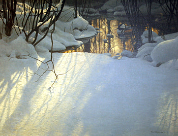 Winter Pond, winter, snow, cold, water, pond HD wallpaper