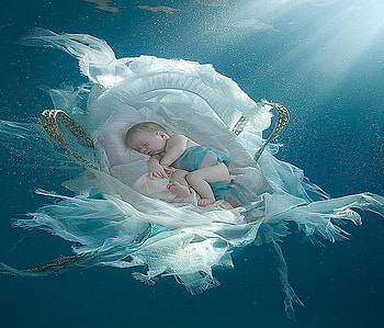 Beautiful..., basket, swaddling cloths, light, baby, water, birth HD wallpaper